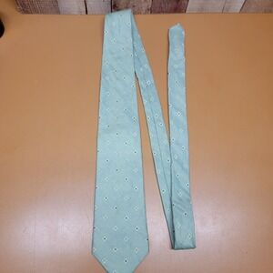 Jos A Bank Signature Collection Silk Cotton Necktie Aqua Floral Made in Italy